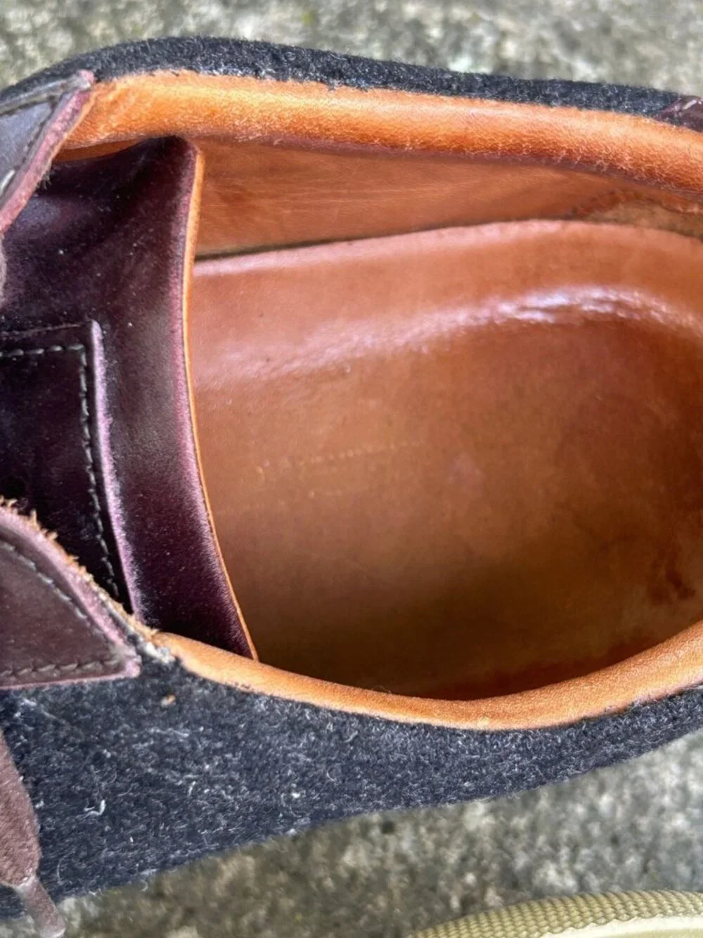 Allen Edmonds Courtside Low Top Sneakers Black Wool Brown Leather Size 8 E